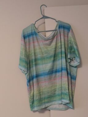 Women’s Short Sleeve Multicolor Striped Tee